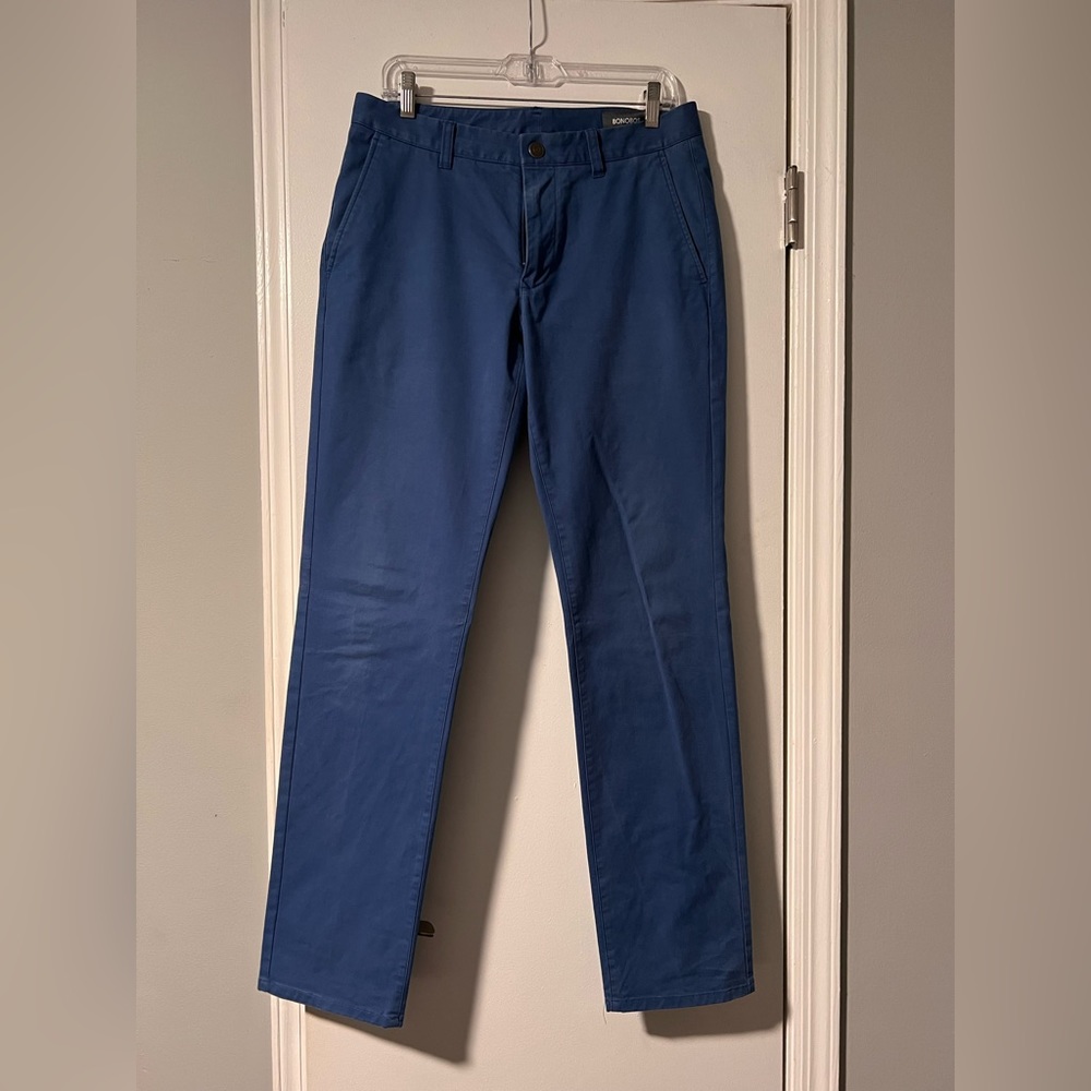 BONOBOS 31/32 (31 Waist; 32 Length) Slim Fit Chino Pant Blue